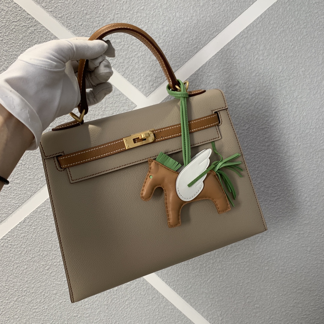 에르메스 켈리백25 에토프 골드브라운 금장 앱송